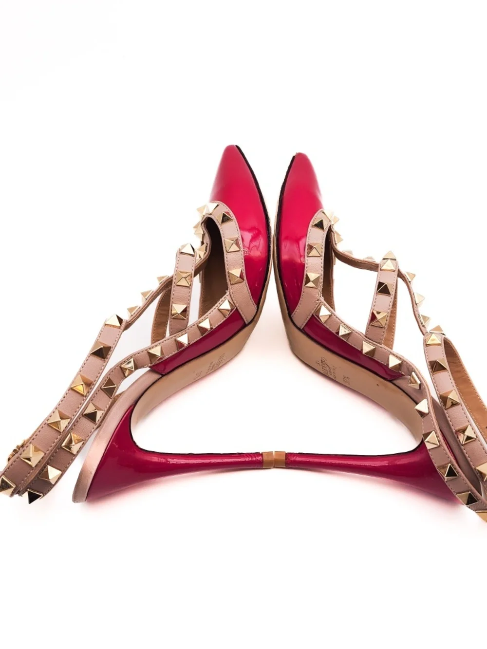 Valentino Garavani Rockstud Slingback Pink Patent Leather Pumps EU 37.5